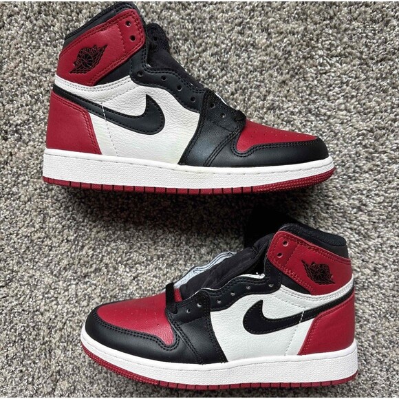 Nike Air Jordan 1 Retro High Bred Toe Size 4Y (Size 5.5 Women's) - Picture 1 of 8
